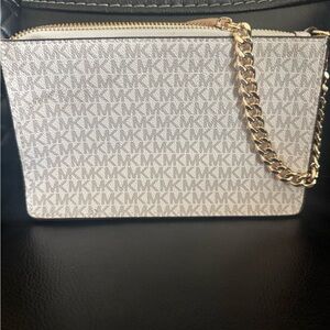 Michael Kors Gray Clutch with Elegant Chain Strap